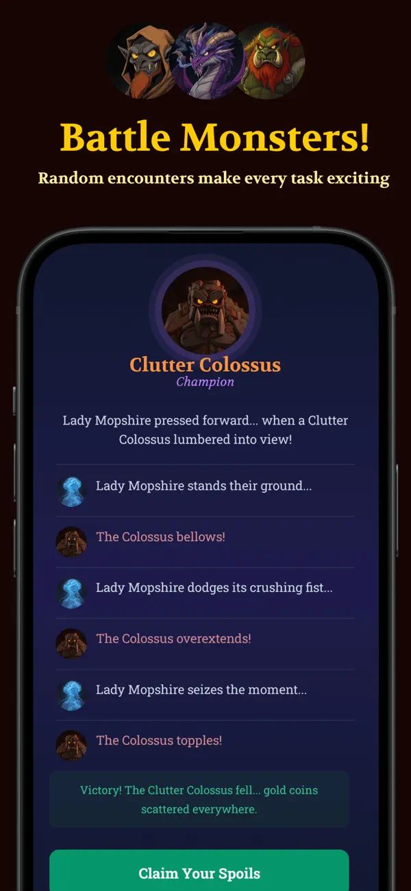 Chorebound monster battle screen